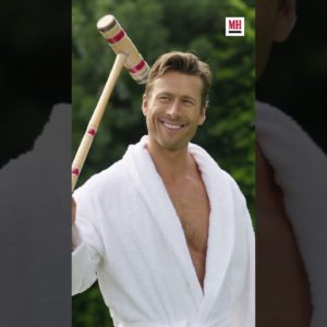 A BTS look at #GlenPowell’s shirtless (and very wet) photo shoot for our December cover #menshealth