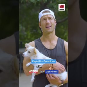 #GlenPowell spills more in our fitness-themed round of rapid fire questions. #glenpowelledit